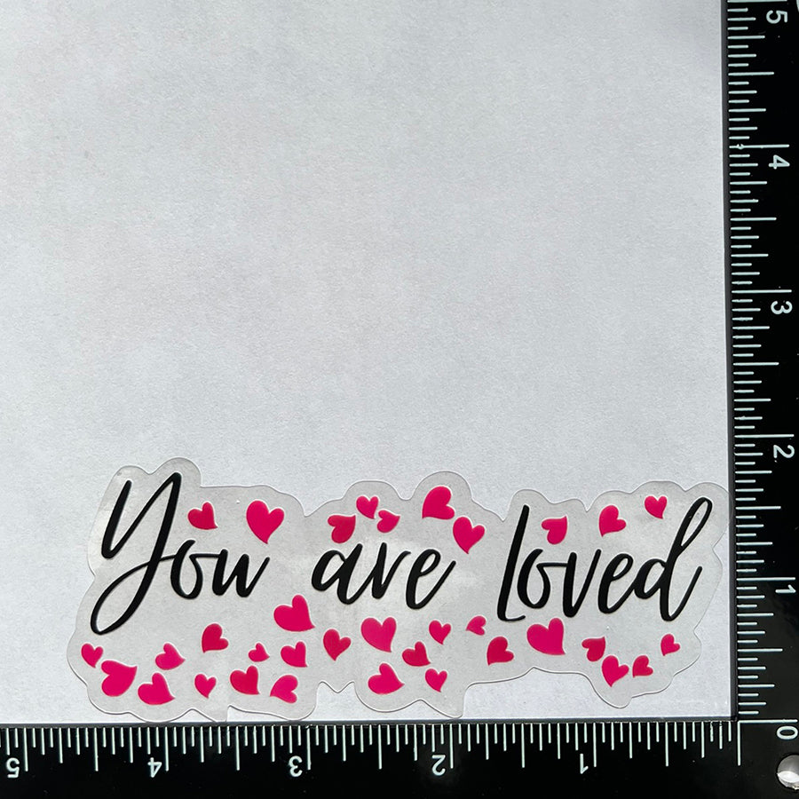 Mirror Cling | Window Cling - "You are Loved (hearts)"