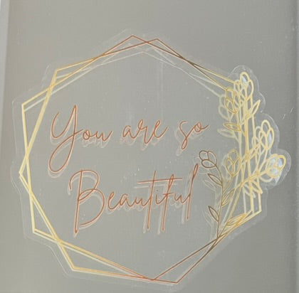 Mirror Cling | Window Cling - "You are so Beautiful (gold)"
