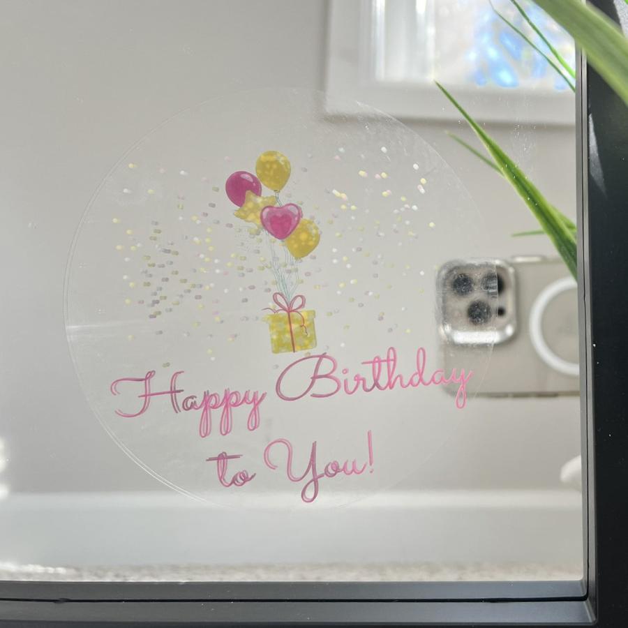 Mirror Cling | Window Cling - "Happy Birthday to You!"