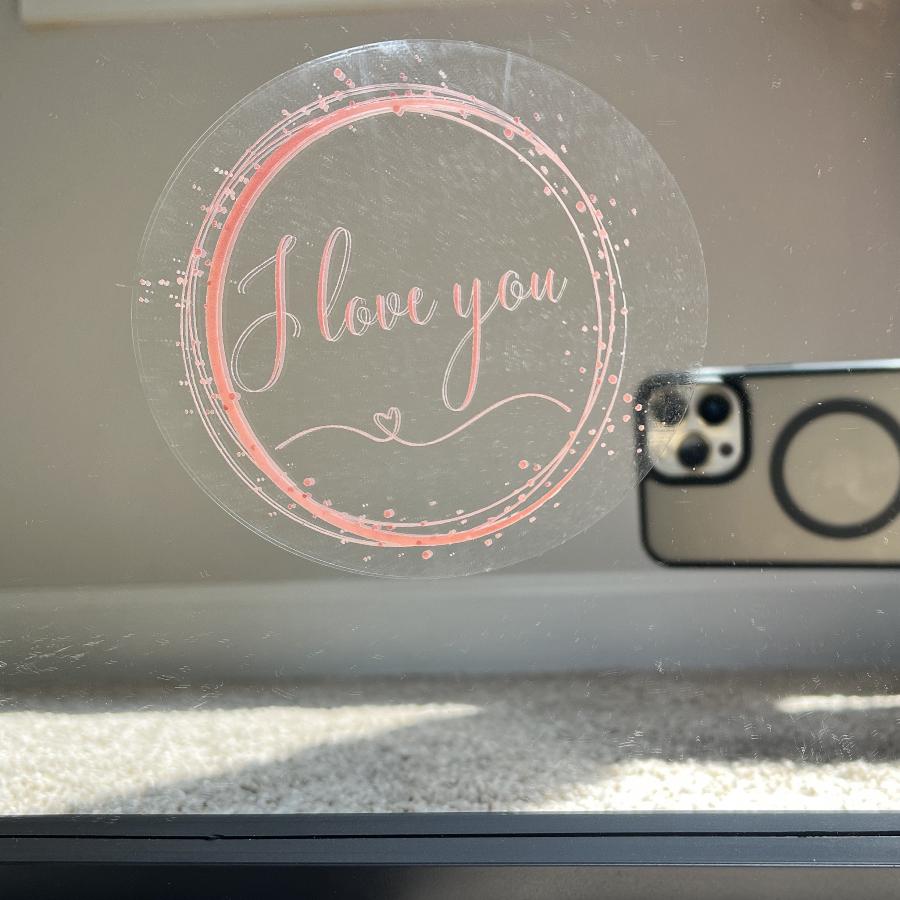 Mirror Cling | Window Cling - "I love you"
