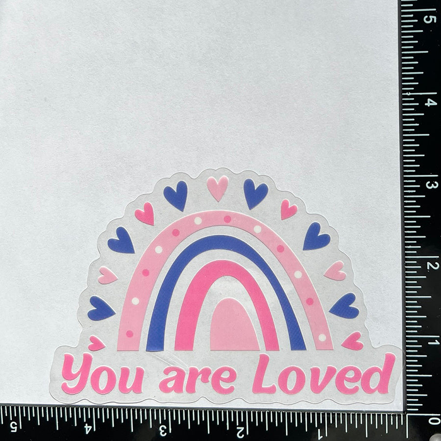 Mirror Cling | Window Cling - "You are Loved (rainbow)"