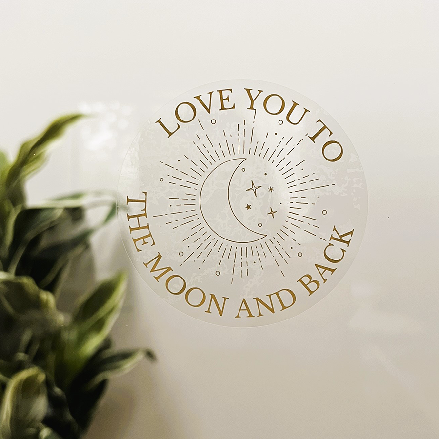 Mirror Cling | Window Cling - "LOVE YOU TO THE MOON AND BACK (gold)"