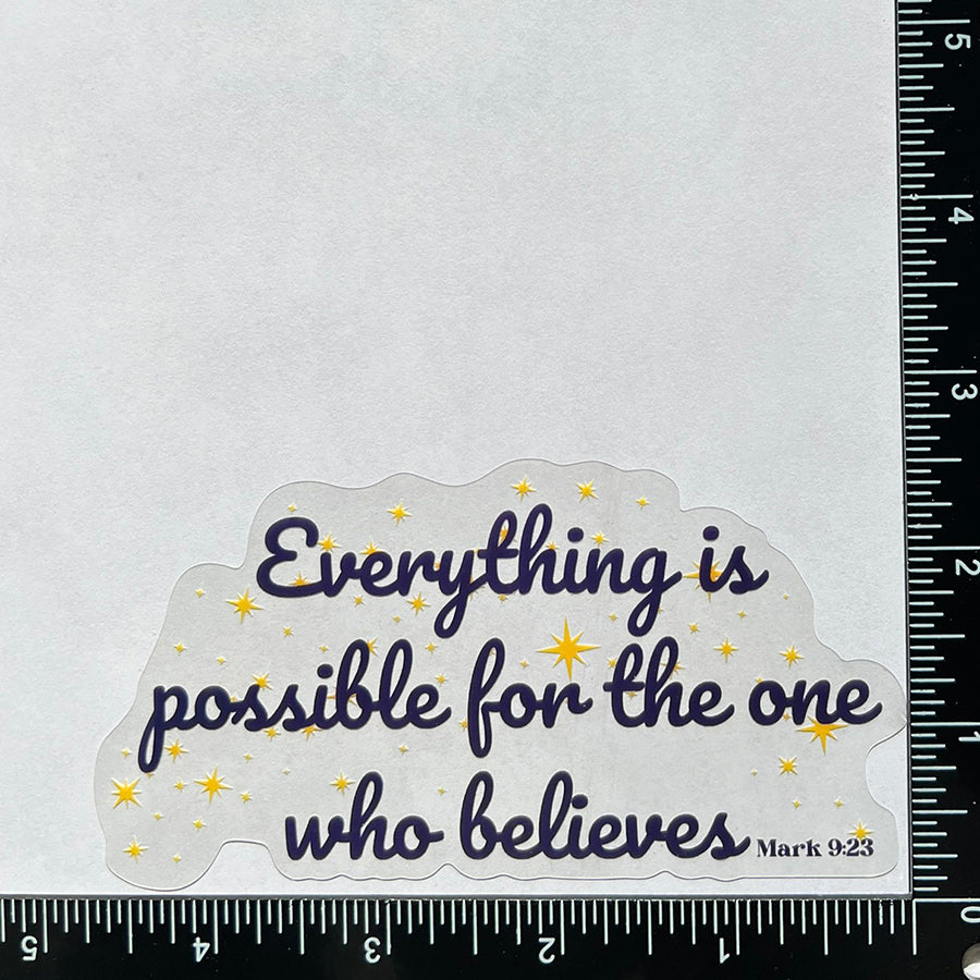 Mirror Cling | Window Cling - "Everything is possible"
