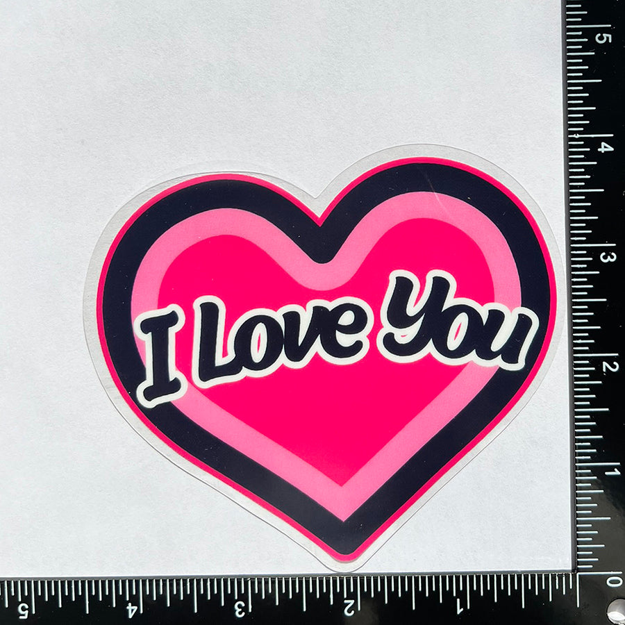 Mirror Cling | Window Cling - "I Love You (pink heart)"