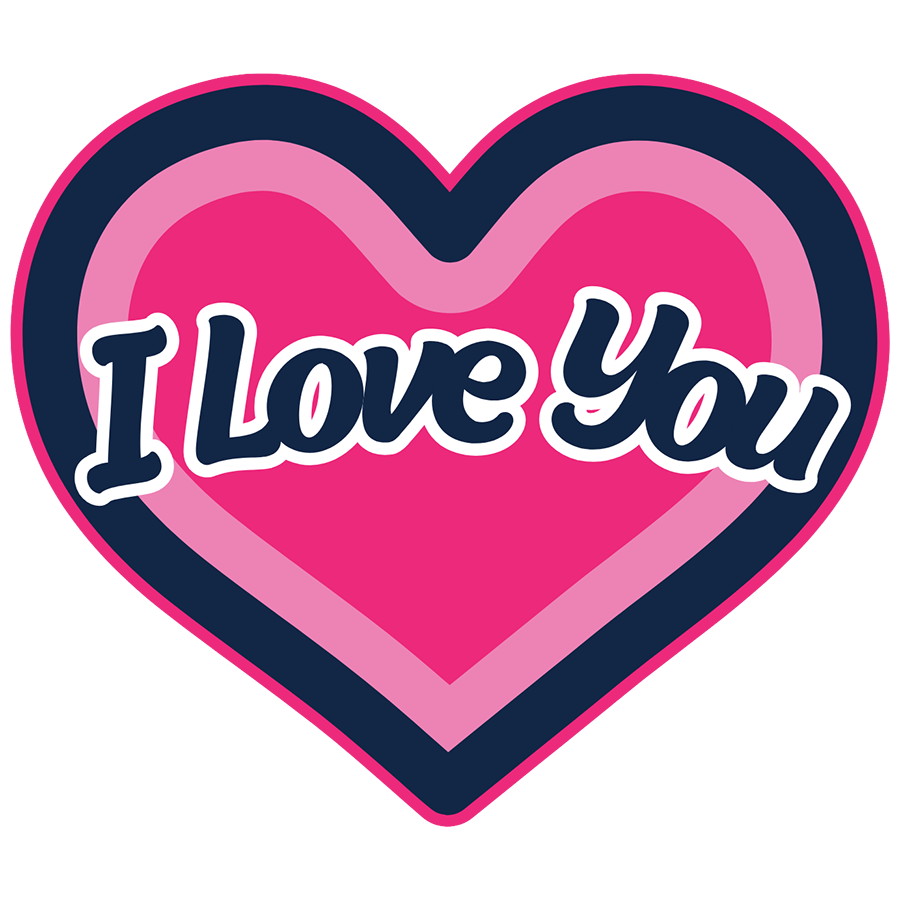 Mirror Cling | Window Cling - "I Love You (pink heart)"