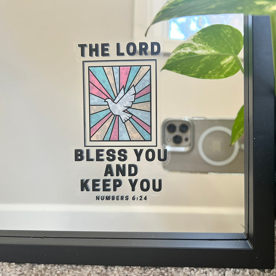 Mirror Cling | Window Cling - "THE LORD BLESS AND KEEP YOU"