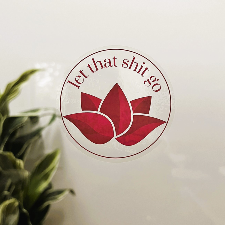 Mirror Cling | Window Cling - "let that shit go"