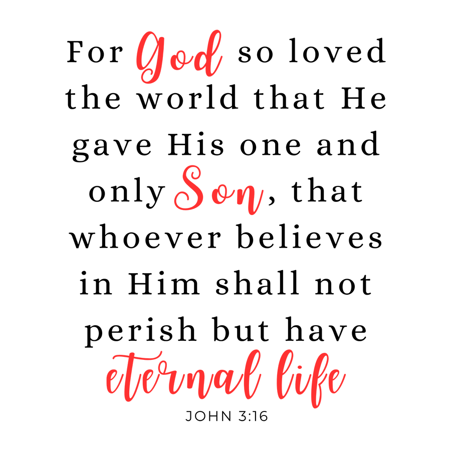 Mirror Cling | Window Cling - "For God so loved the world"