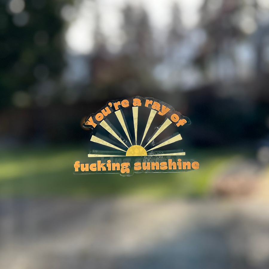 Mirror Cling | Window Cling - "You're a ray of fucking sunshine"
