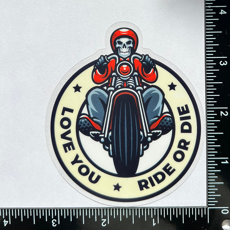 Mirror Cling | Window Cling - "LOVE YOU RIDE OR DIE"