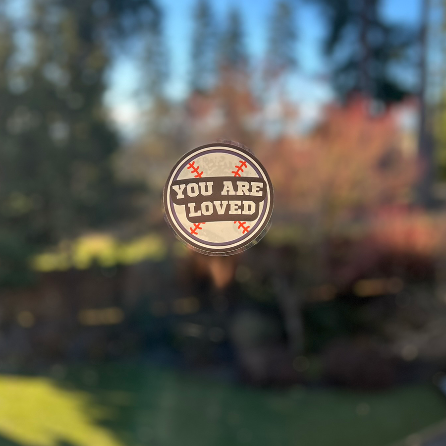 Mirror Cling | Window Cling - "YOU ARE LOVED (baseball)"