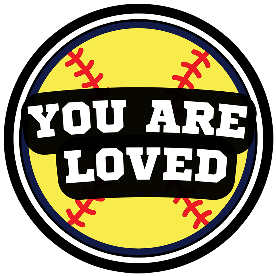 Mirror Cling | Window Cling - "YOU ARE LOVED (softball)"