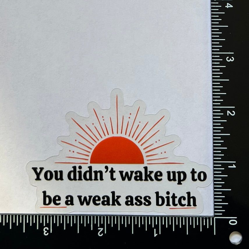 Mirror Cling | Window Cling - "You didn't wake up to be a weak ass bitch" small