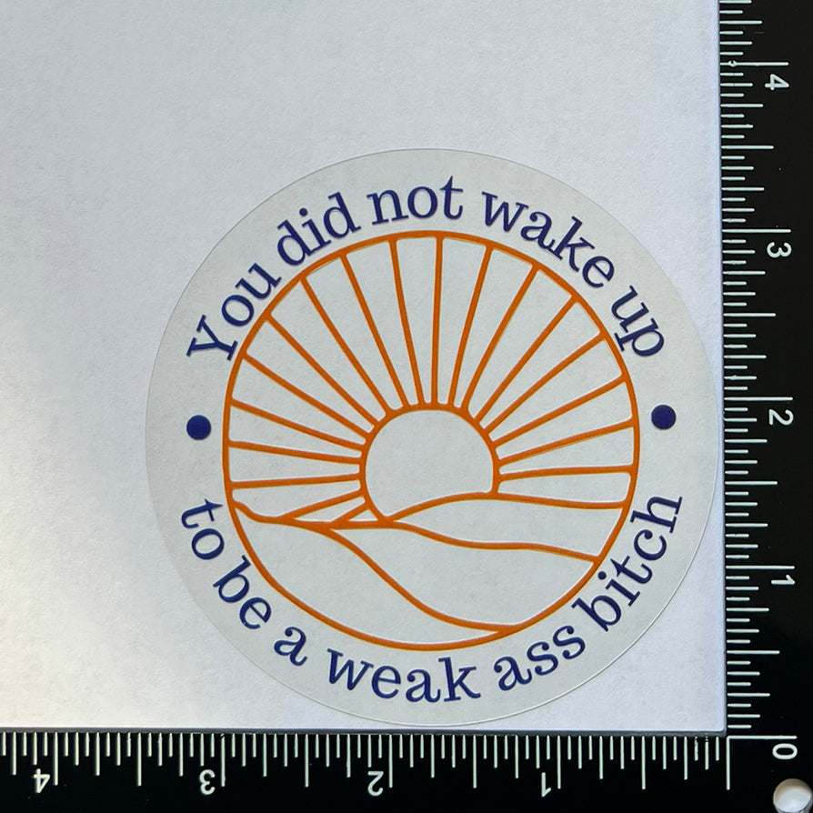 Mirror Cling | Window Cling - "You did not wake up to be a weak ass bitch" round