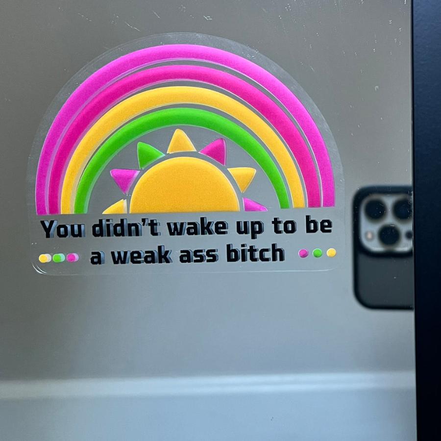 Mirror Cling | Window Cling - "You didn't wake up to be a weak ass bitch" color