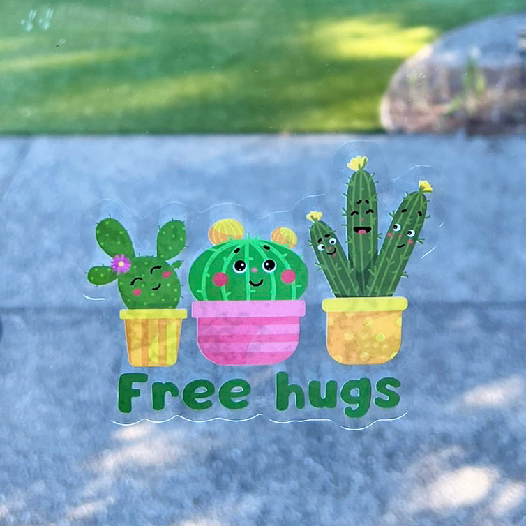 Mirror Cling | Window Cling - "Free hugs"