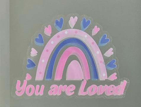 Mirror Cling | Window Cling - "You are Loved (rainbow)"