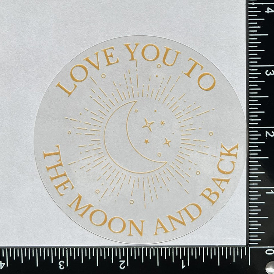 Mirror Cling | Window Cling - "LOVE YOU TO THE MOON AND BACK (gold)"