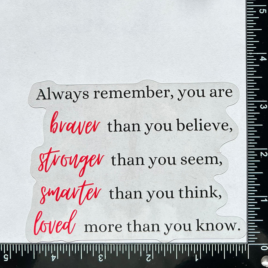 Mirror Cling | Window Cling - "Always remember"