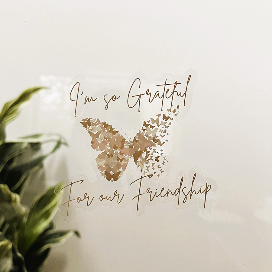 Mirror Cling | Window Cling - "I’m so Grateful For our Friendship"