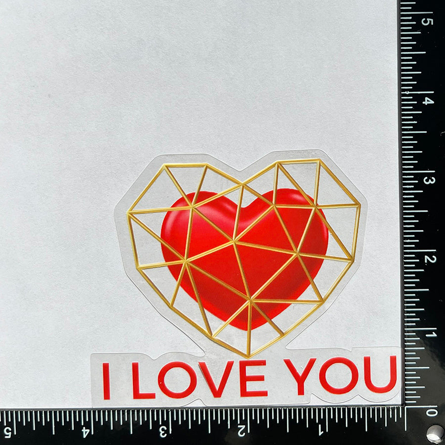 Mirror Cling | Window Cling - "I LOVE YOU (red heart)"