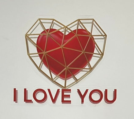 Mirror Cling | Window Cling - "I LOVE YOU (red heart)"