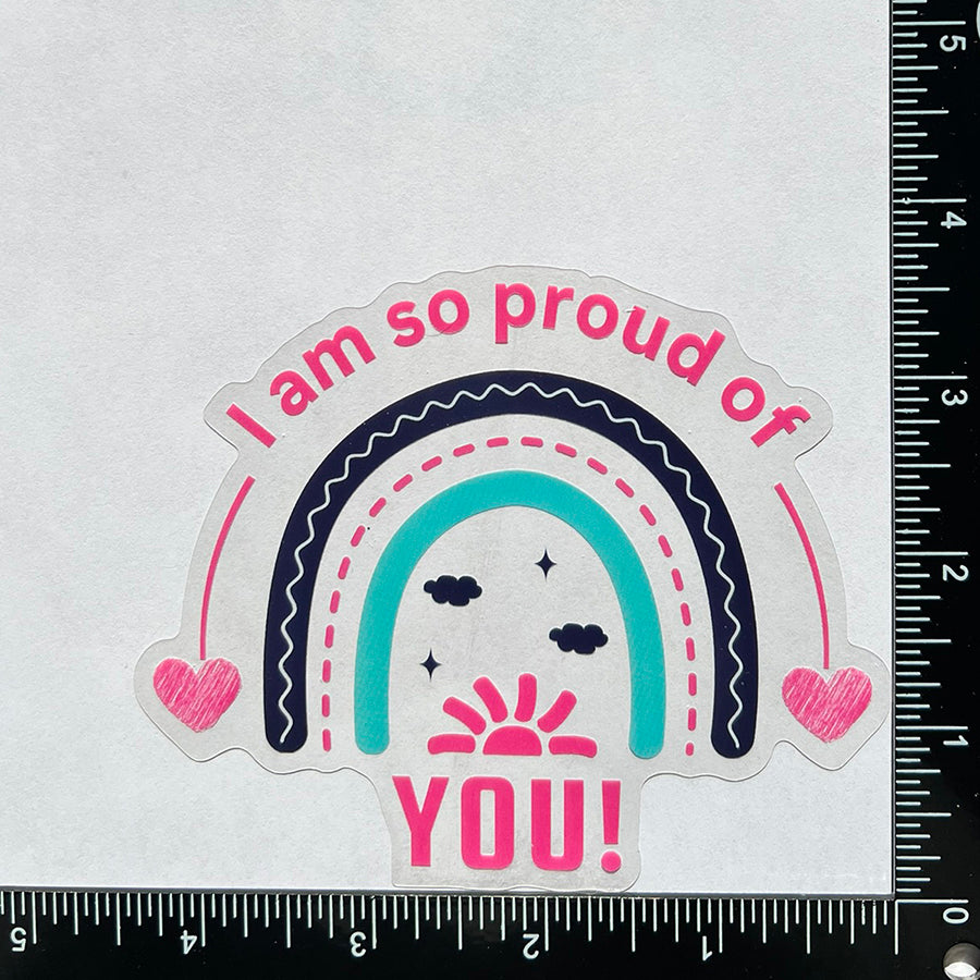 Mirror Cling | Window Cling - "I am so proud of YOU (rainbow)"