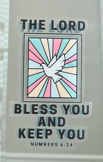 Mirror Cling | Window Cling - "THE LORD BLESS AND KEEP YOU"