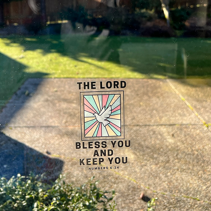 Mirror Cling | Window Cling - "THE LORD BLESS AND KEEP YOU"