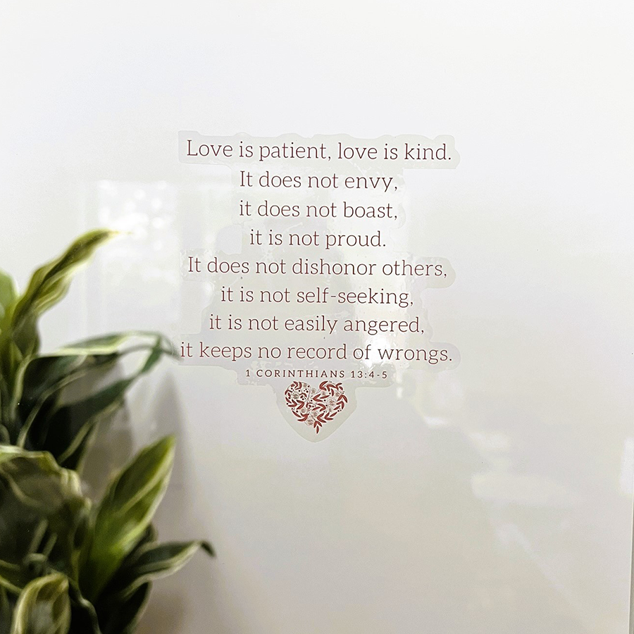 Mirror Cling | Window Cling - "Love is"