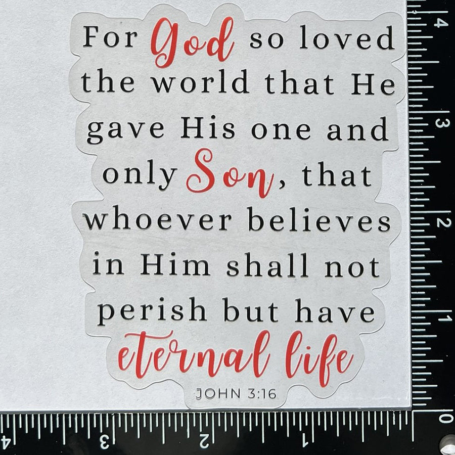 Mirror Cling | Window Cling - "For God so loved the world"