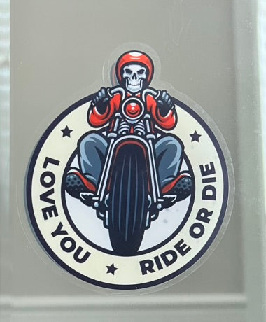 Mirror Cling | Window Cling - "LOVE YOU RIDE OR DIE"
