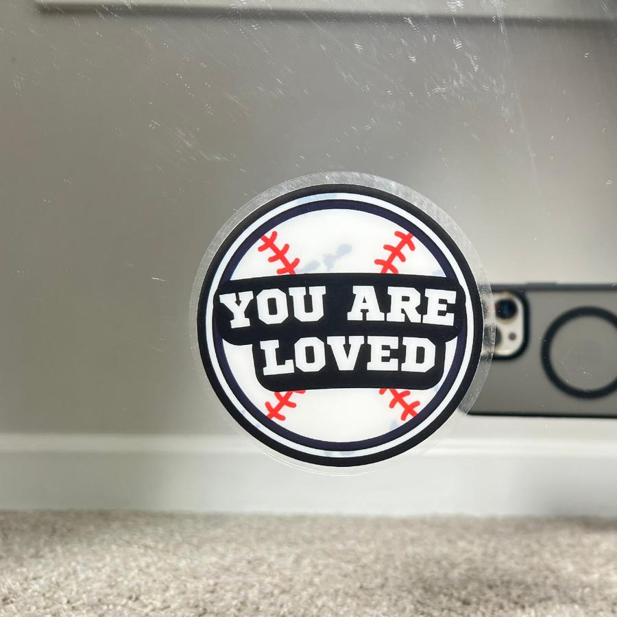 Mirror Cling | Window Cling - "YOU ARE LOVED (baseball)"