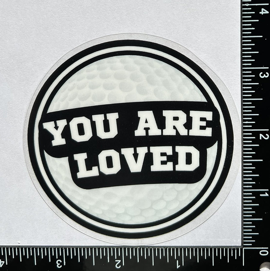 Mirror Cling | Window Cling - "YOU ARE LOVED (golf)"