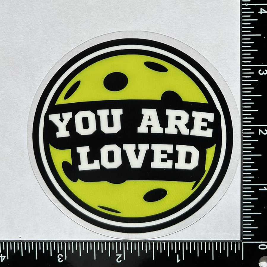 Mirror Cling | Window Cling - "YOU ARE LOVED (pickleball)"