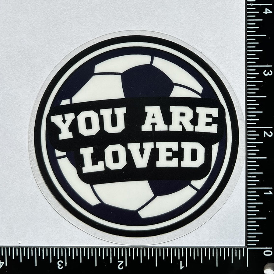 Mirror Cling | Window Cling - "YOU ARE LOVED (soccer)"