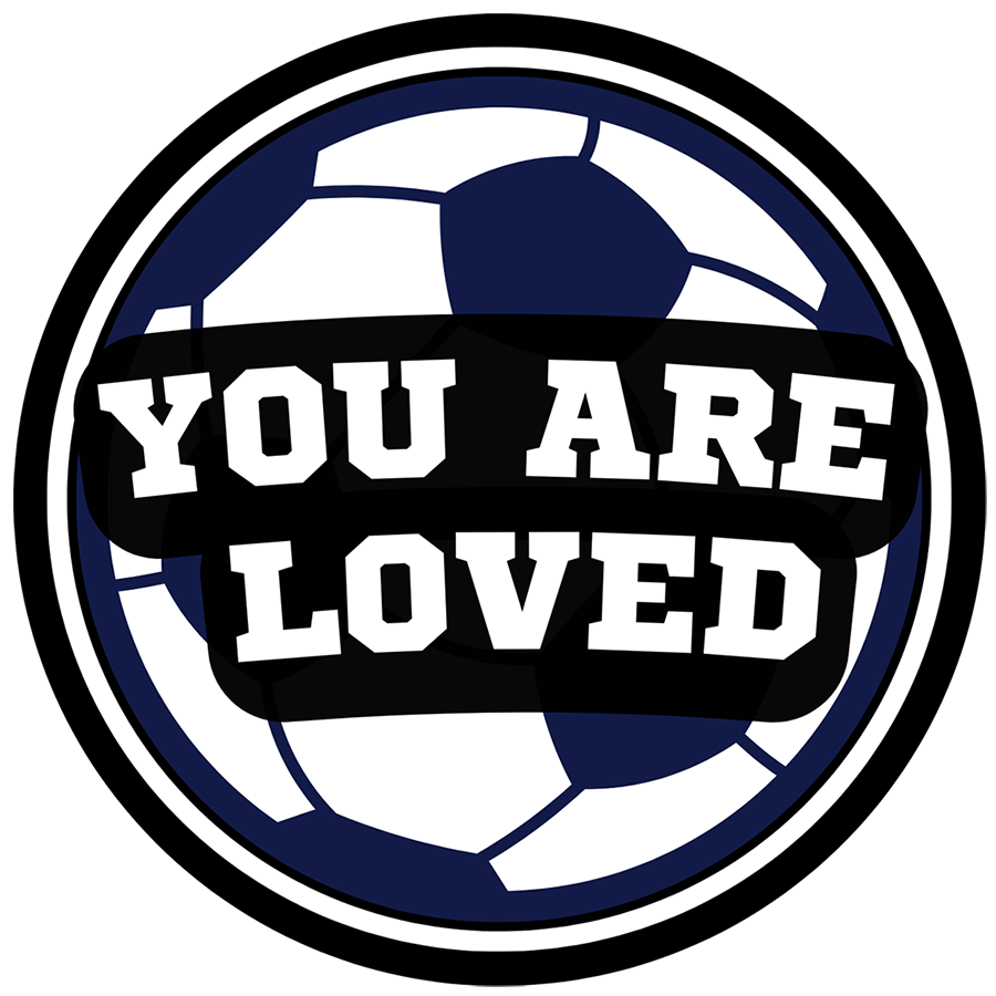 Mirror Cling | Window Cling - "YOU ARE LOVED (soccer)"