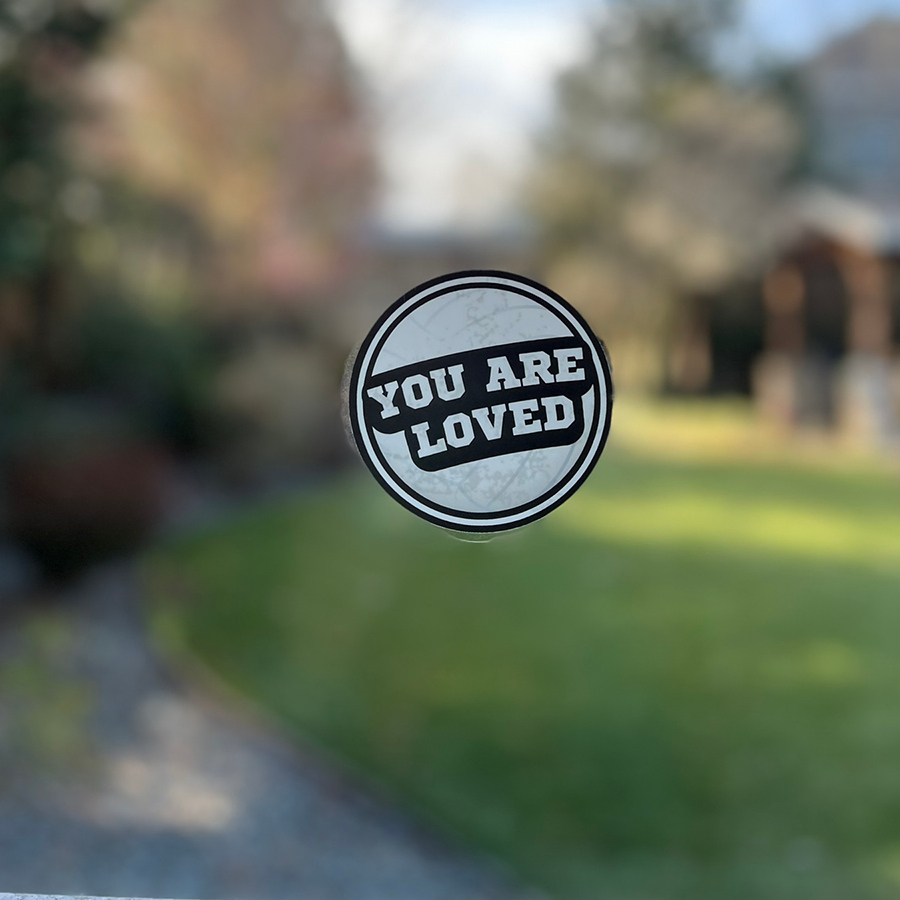 Mirror Cling | Window Cling - "YOU ARE LOVED (volleyball)"