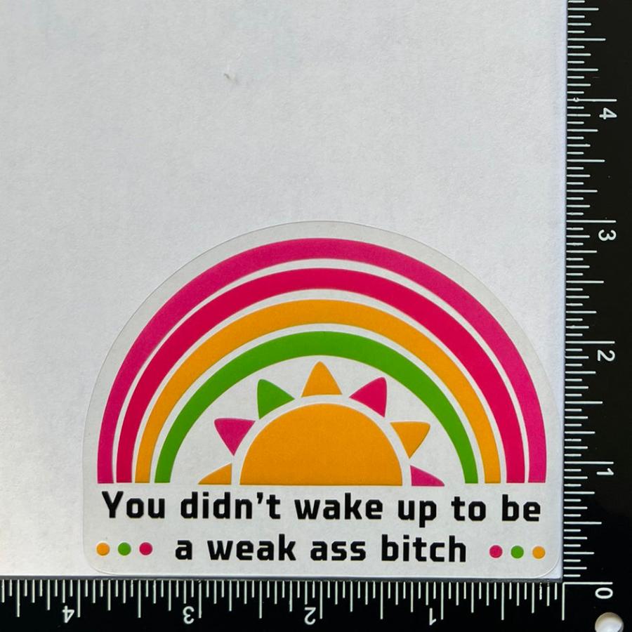 Mirror Cling | Window Cling - "You didn't wake up to be a weak ass bitch" color